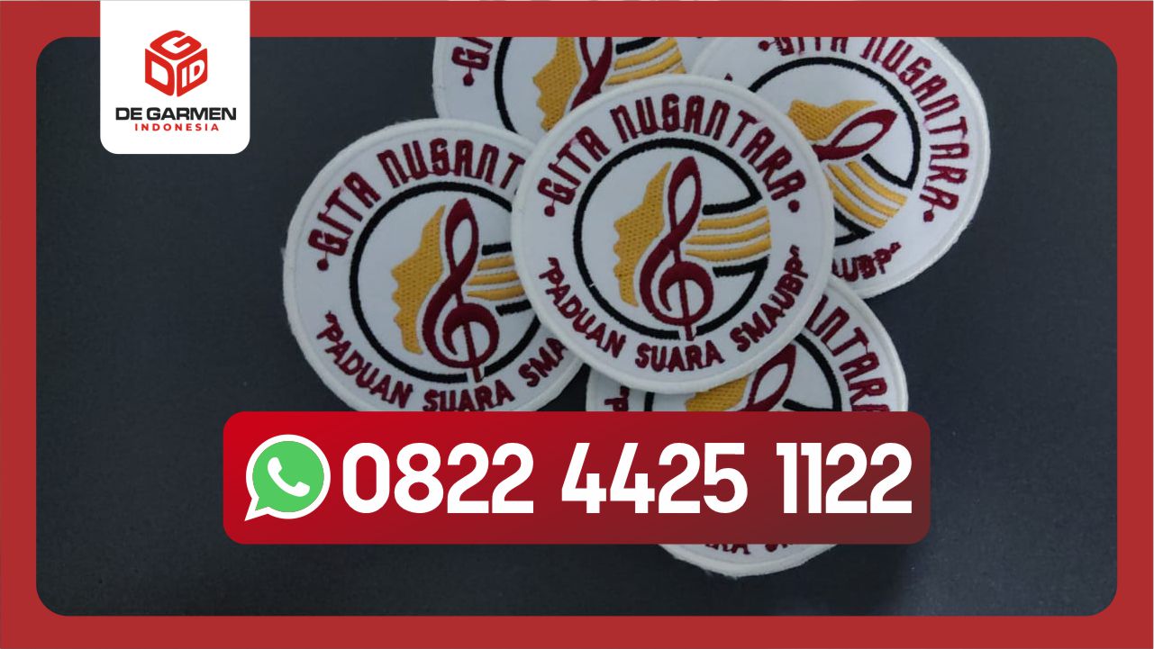 bordir logo custom satuan